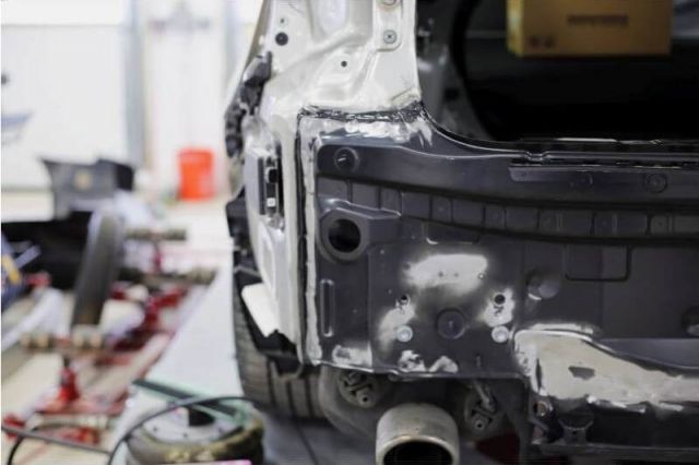 collision damage being repaired at Heritage Collision MI collision-damage-being-repaired-at-Heritage-Collision-MI