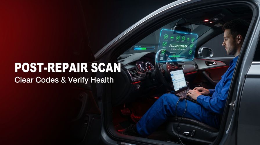 Post-repair ADAS vehicle diagnostic at Heritage Collision MI Post-repair-ADAS-vehicle-diagnostic-at-Heritage-Collision-MI.
