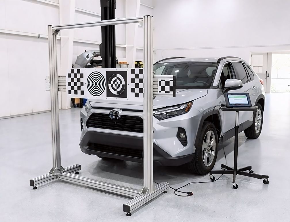 Lexus-on-Frame-Machine-with-auto-body-technician-adjusting-the-frame-at-Heritage-Collision-Ann-Arbor